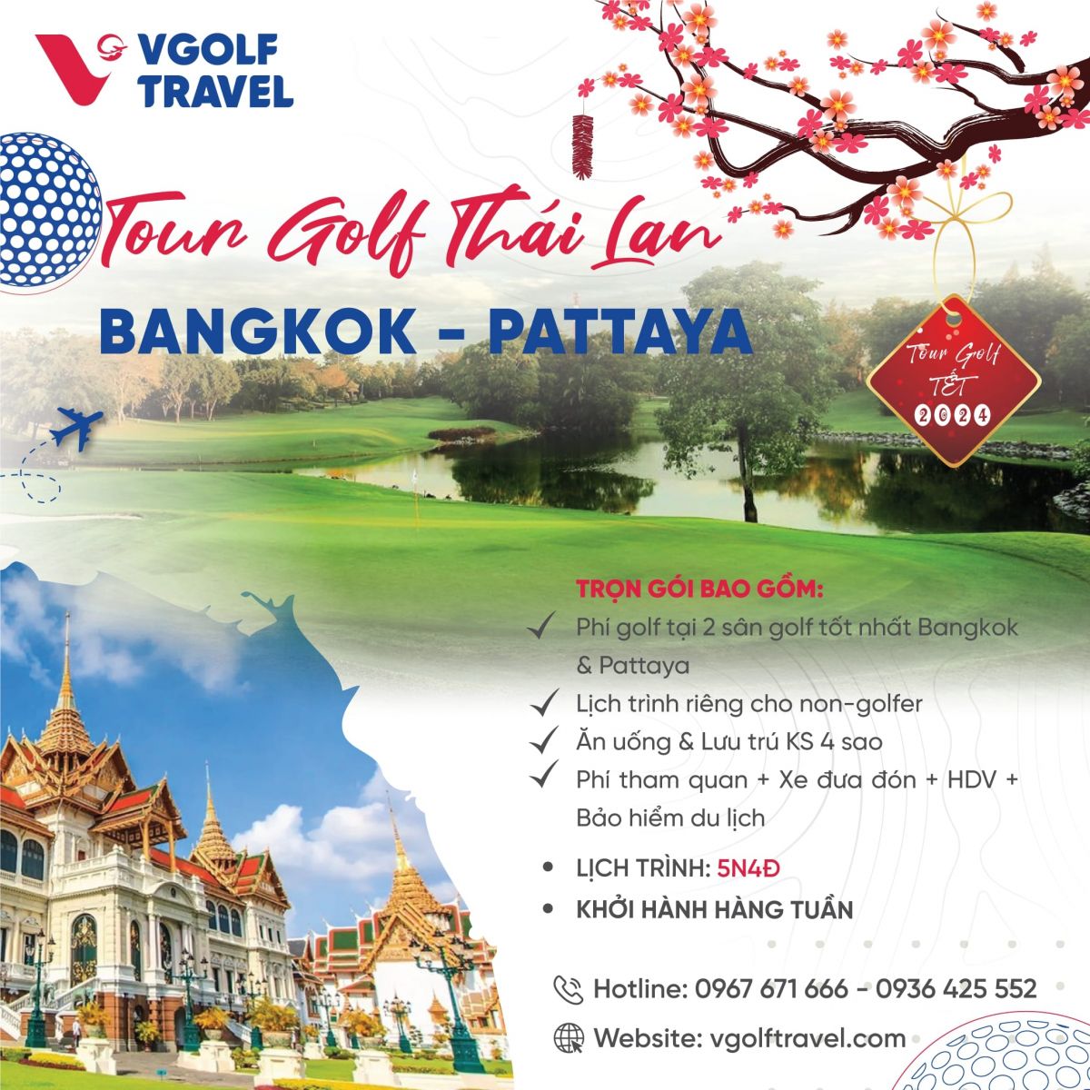 chùm tour golf tết 2024 - tour golf thái lan bangkok pattaya